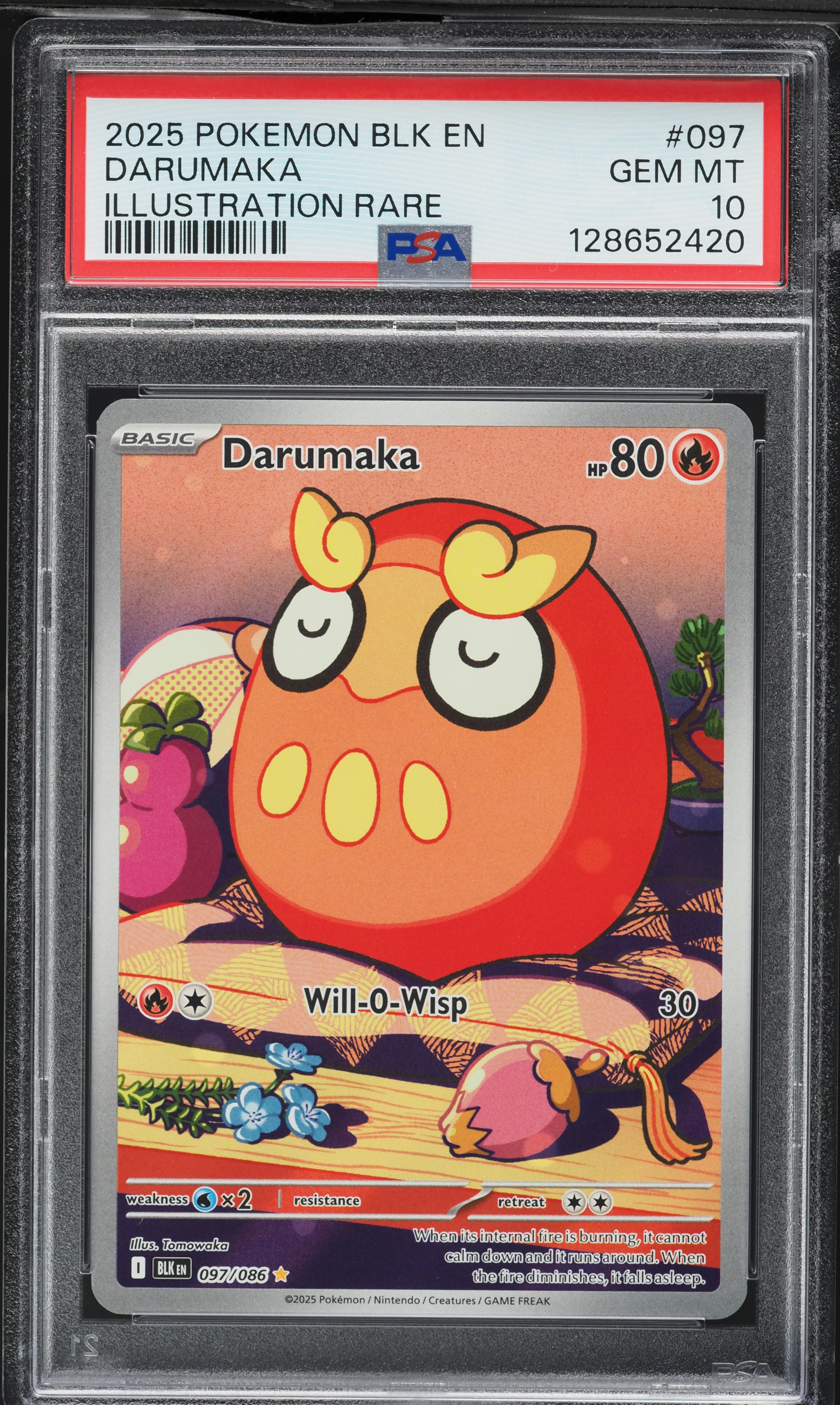 2025 Pokemon Blk En Black Bolt Illustration Rare Darumaka #097 PSA