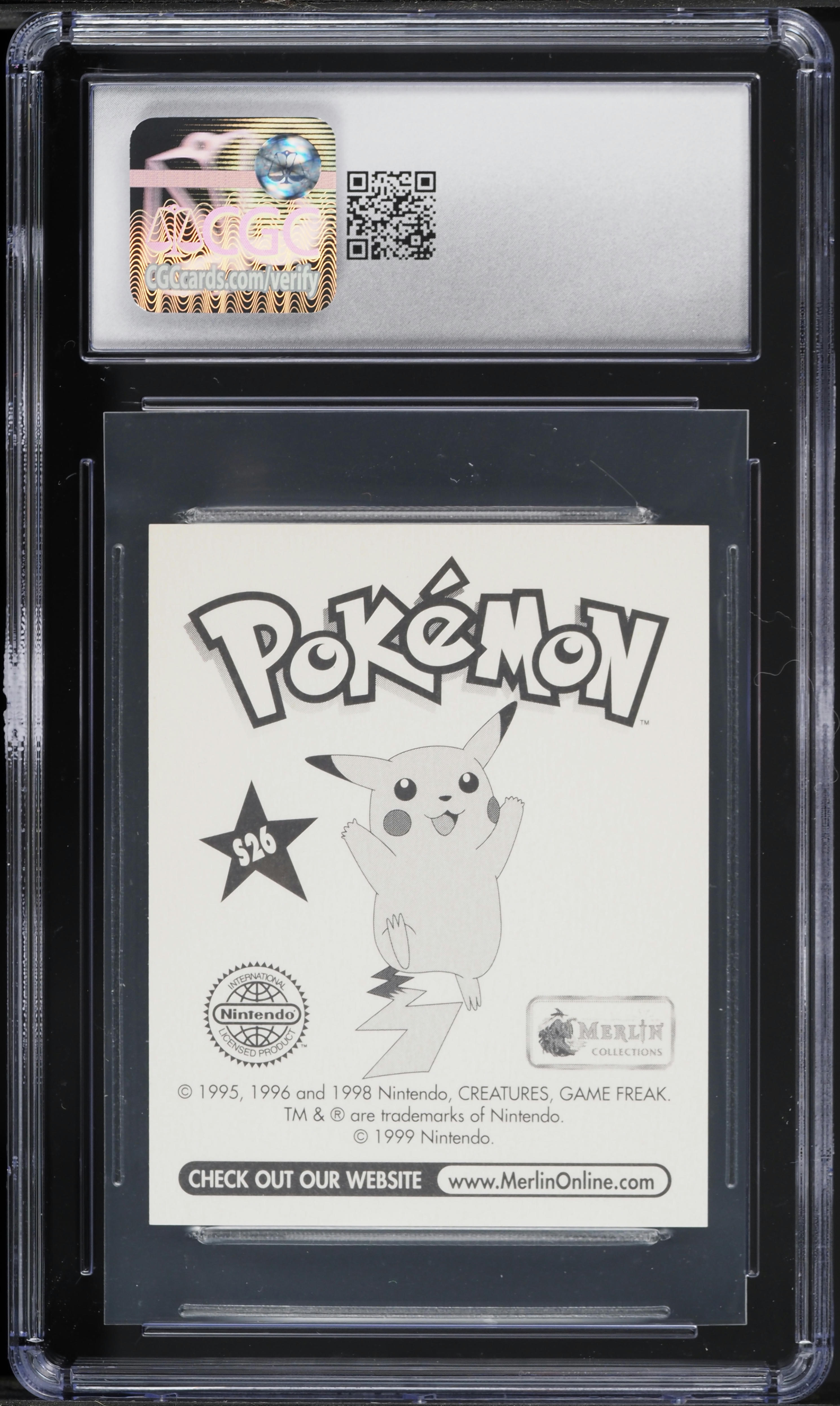 1998 Pokemon Merlin Stickers Series 1 Special Glitter Ash #S26 CGC