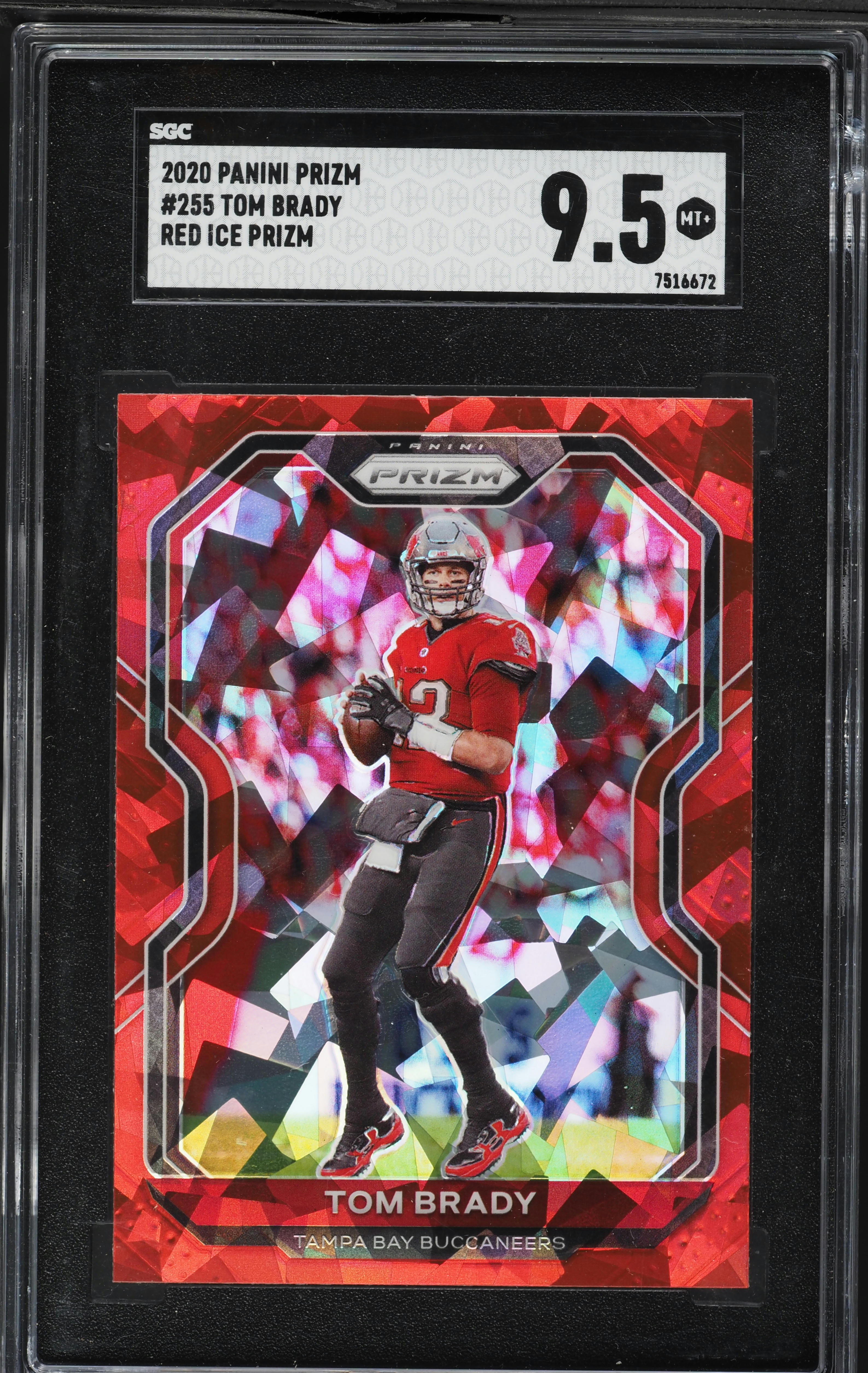 2020 Panini Prizm Red Ice Tom Brady #255 SGC 9.5 MINT+ on Fanatics
