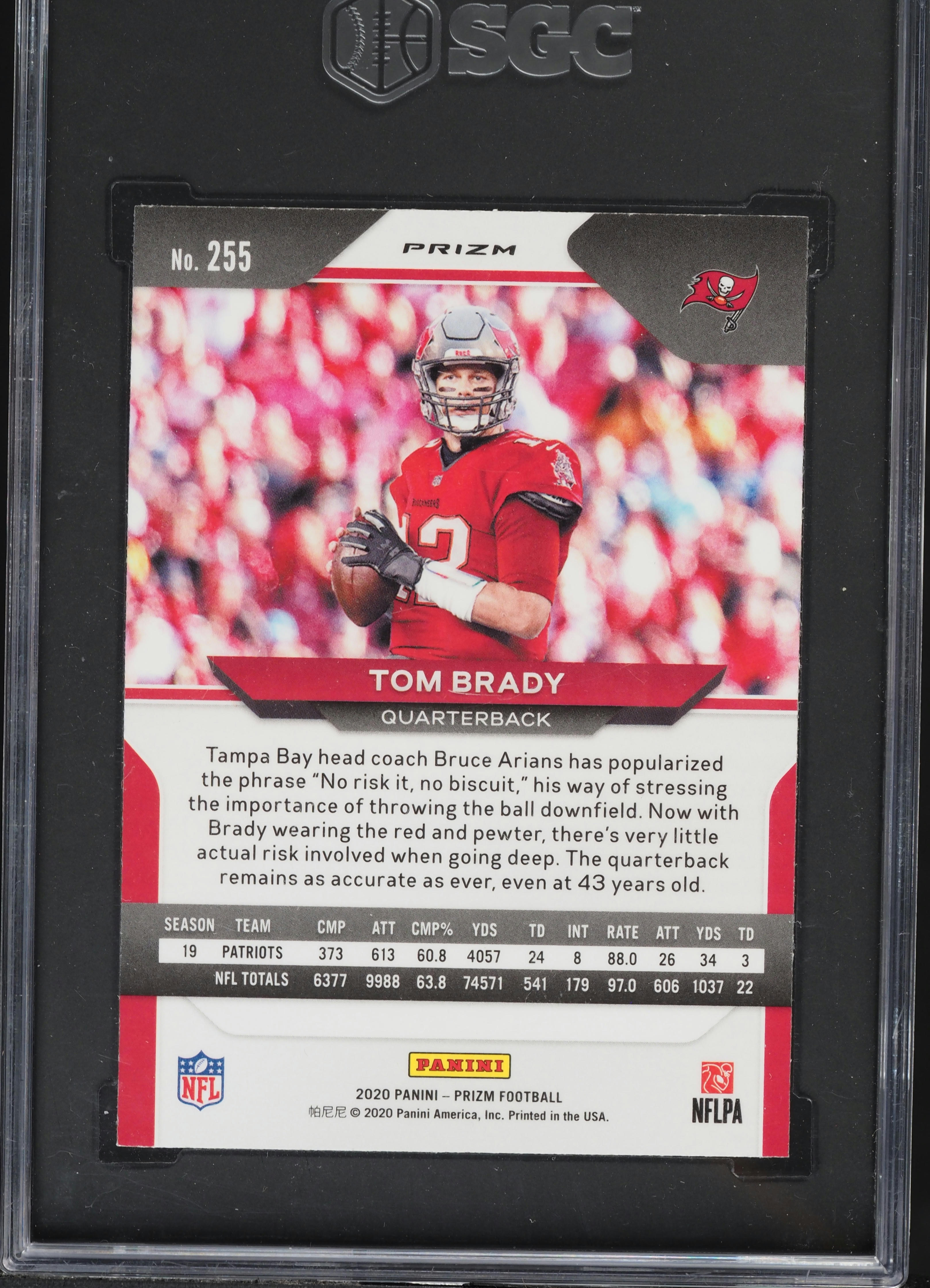 2020 Panini Prizm Red Ice Tom Brady #255 SGC 9.5 MINT+ on Fanatics