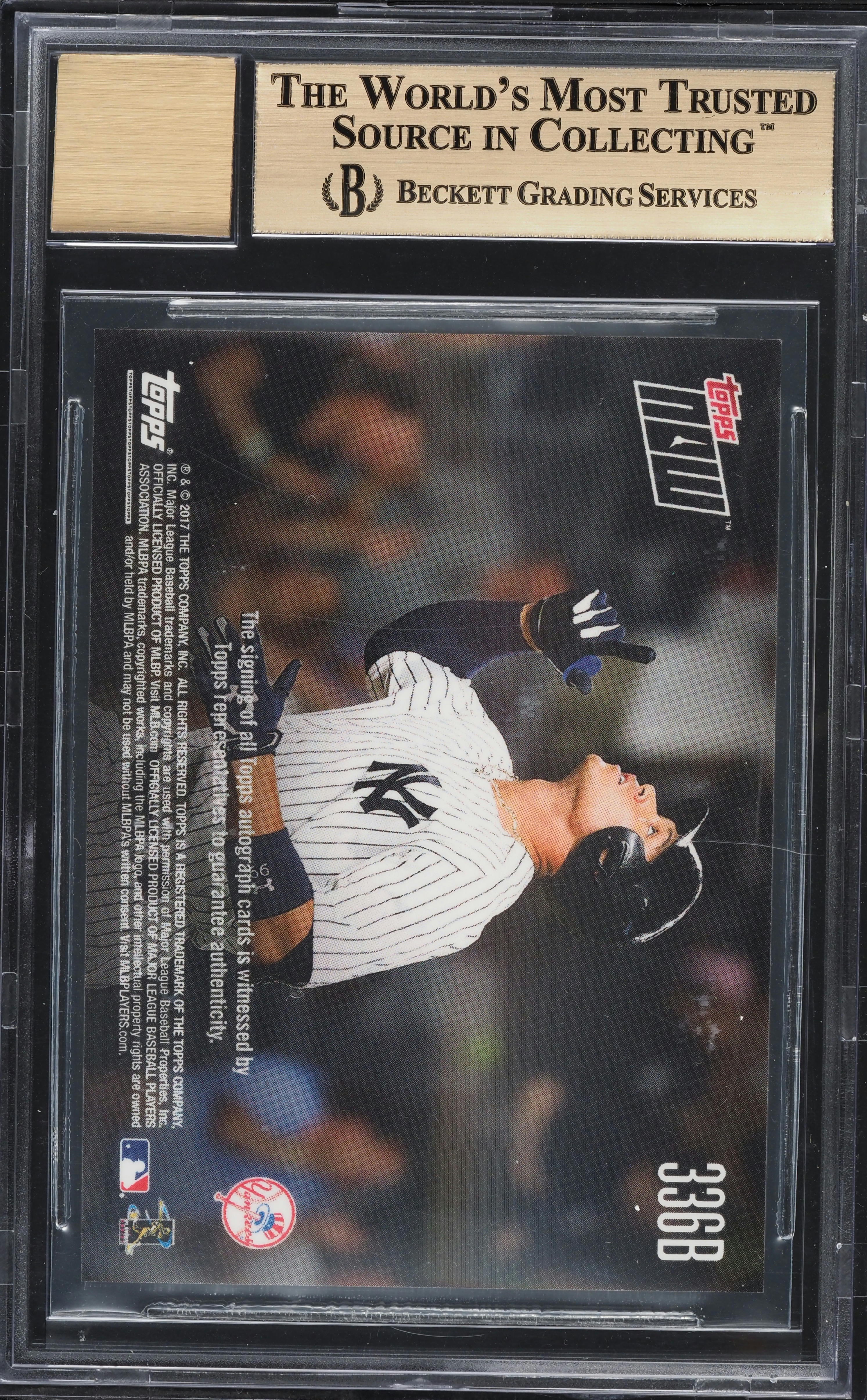 2017 Topps Now Blue Aaron Judge ROOKIE AUTO /49 #336B BGS 9.5 GEM 