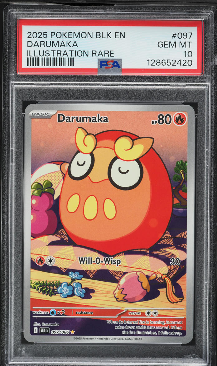2025 Pokemon Blk En Black Bolt Illustration Rare Darumaka #097 PSA 10 GEM MINT