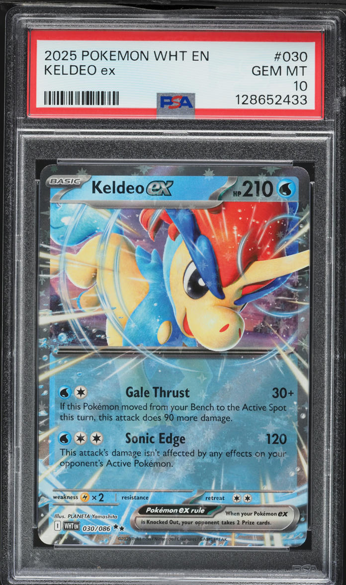 2025 Pokemon Wht En White Flare Keldeo Ex #030 PSA 10 GEM MINT on