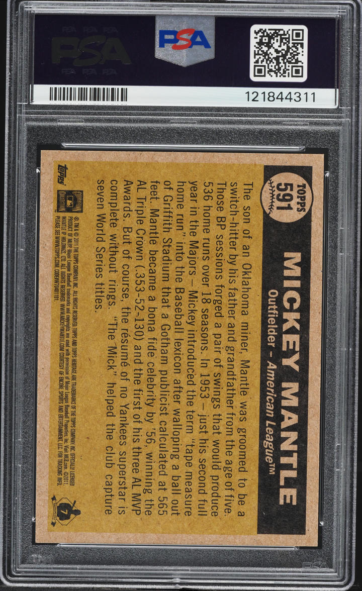 2011 Topps Heritage NSCC VIP Mickey Mantle #591 PSA 10 GEM MINT on
