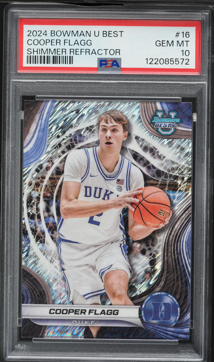 2024 Bowman University Best Shimmer Refractor Cooper Flagg ROOKIE #16 PSA 10 GEM MINT