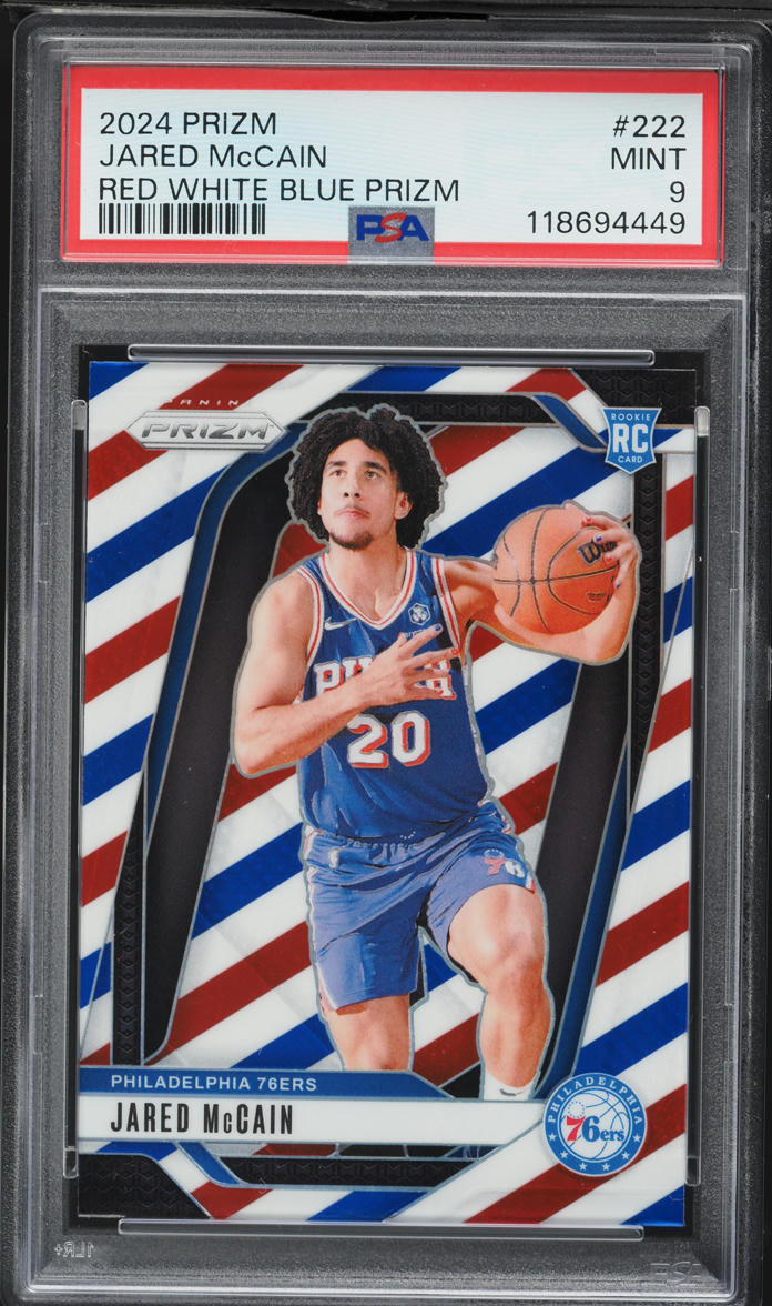 2024 Panini Prizm Red White Blue Jared McCain ROOKIE #222 PSA 9 MINT