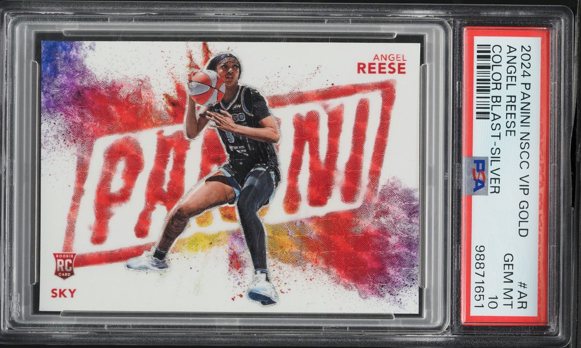 2024 Panini National Sports Convention VIP Gold Color Blast Silver Angel Reese RC 10/10 PSA 10