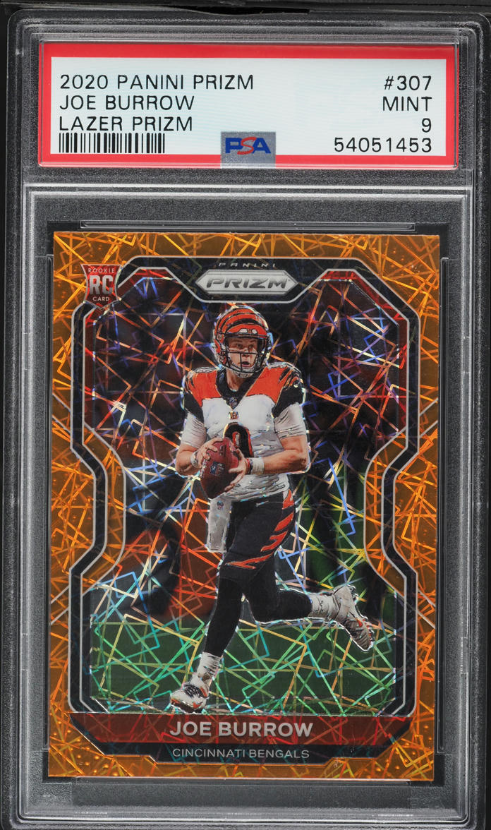 2020 Panini Prizm Lazer Joe Burrow ROOKIE #307 PSA 9 MINT