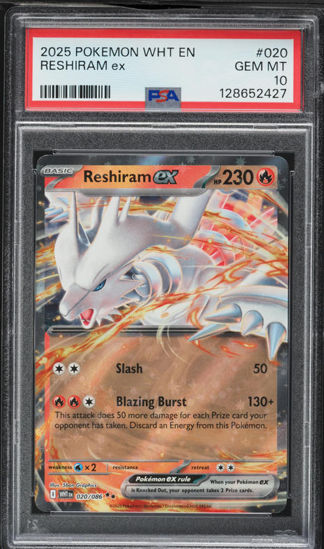 2025 Pokemon Scarlet & Violet White Flare Reshiram Ex #020 PSA 10