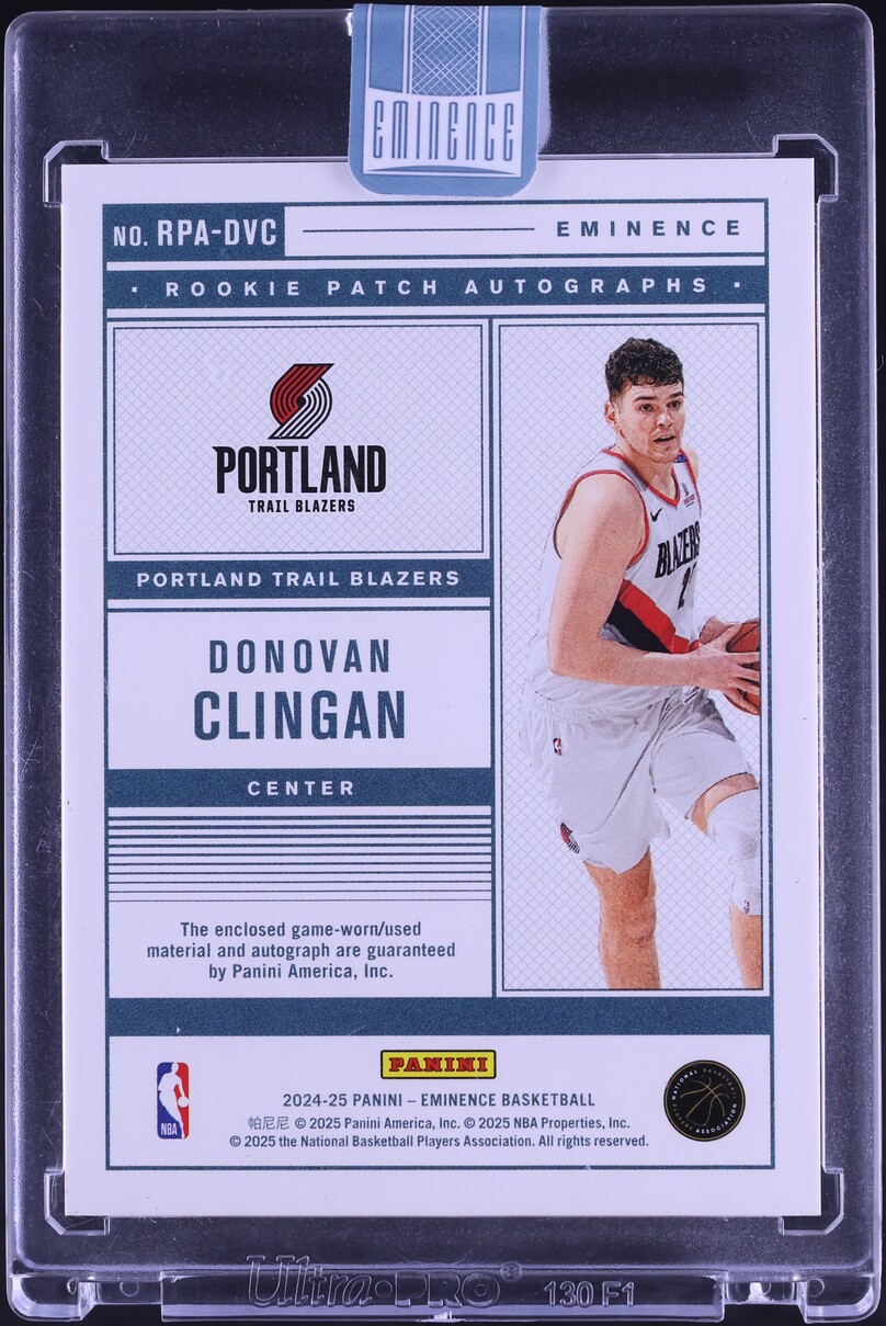 2024 Panini Eminence Gold Donovan Clingan ROOKIE PATCH AUTO 5/5