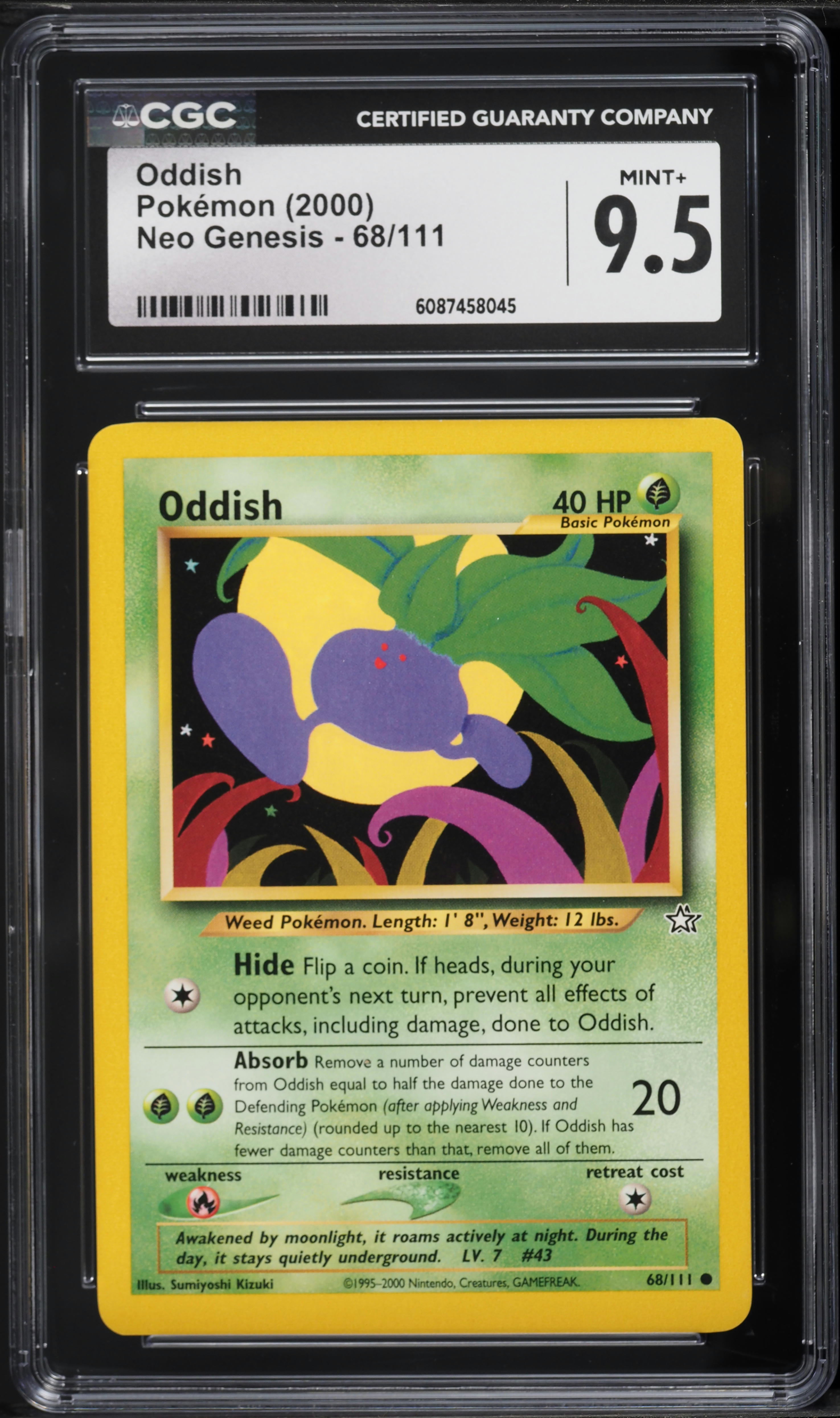 オッシー様　2-17,4-37,7-98 2000 Pokemon Neo Genesis Oddish #68 CGC 9.5 MINT+ on Fanatics Collect