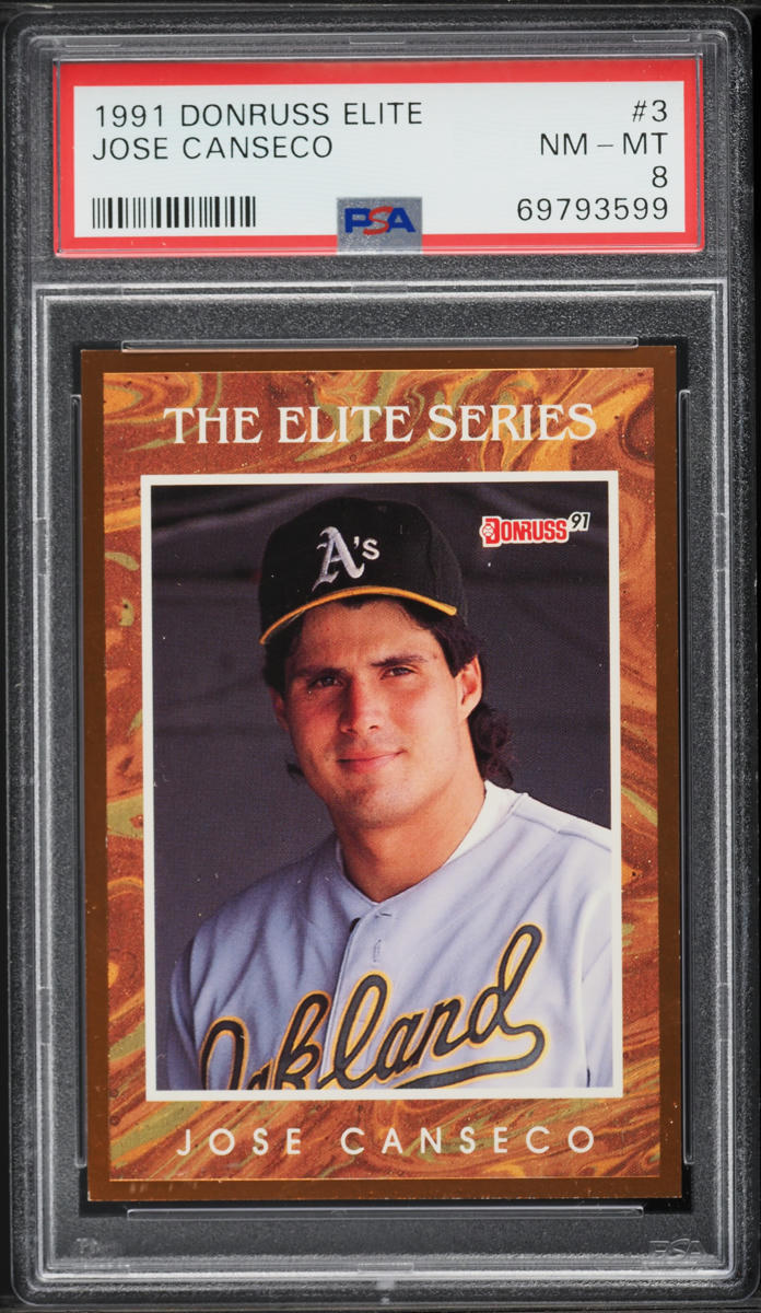1991 Donruss Elite Jose Canseco /10000 #3 PSA 8 NM-MT on Fanatics