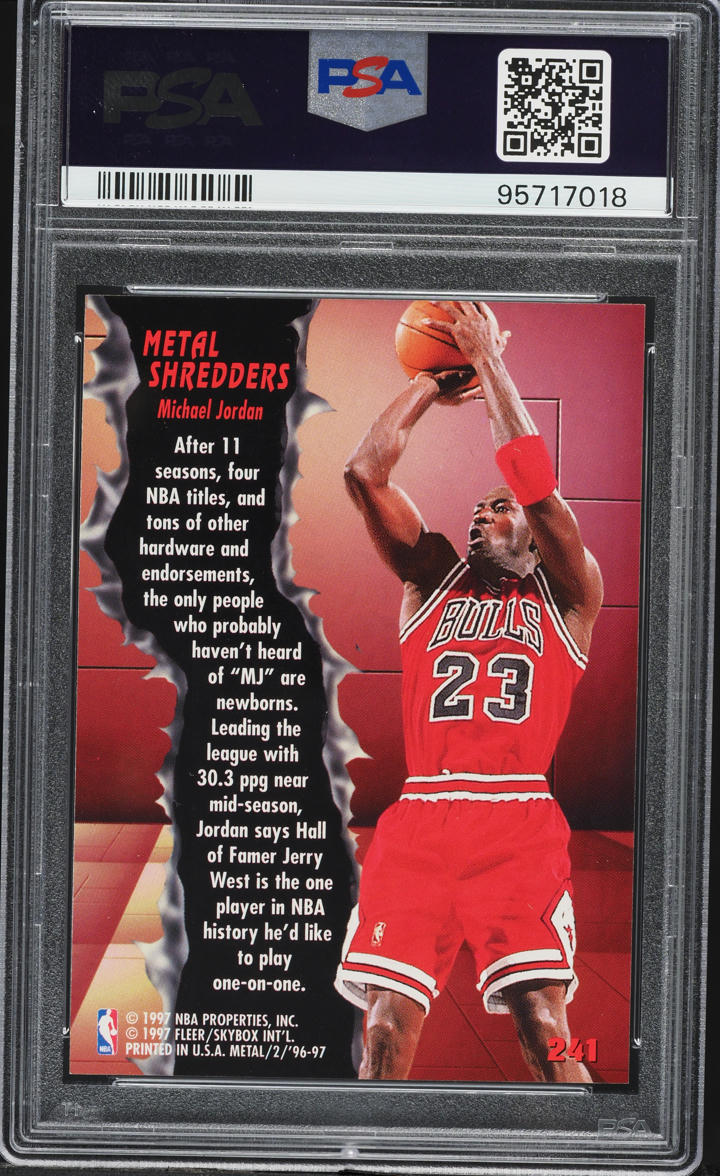 1996 Metal Shredders Michael Jordan #241 PSA 9 MINT on Fanatics