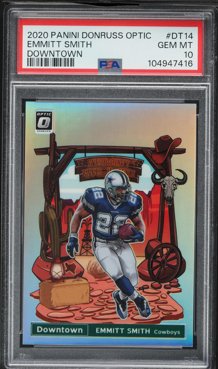 2020 Donruss Optic Downtown Prizm Emmitt Smith #DT-14 PSA 10 GEM MINT