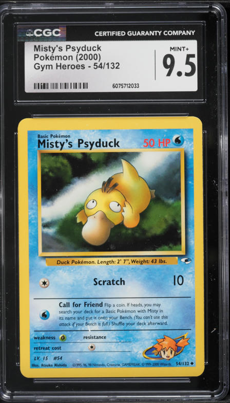 2000 Pokemon Gym Heroes Misty's Psyduck #54 CGC 9.5 MINT+
