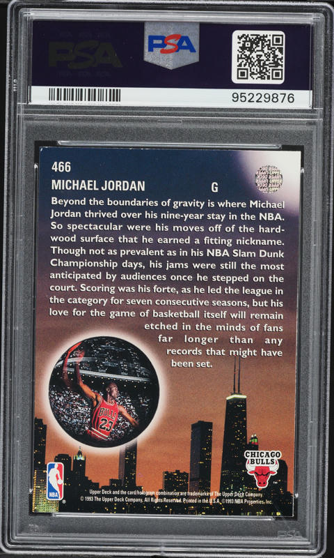 1993 Upper Deck Skylights Michael Jordan #466 PSA 8 NM-MT on