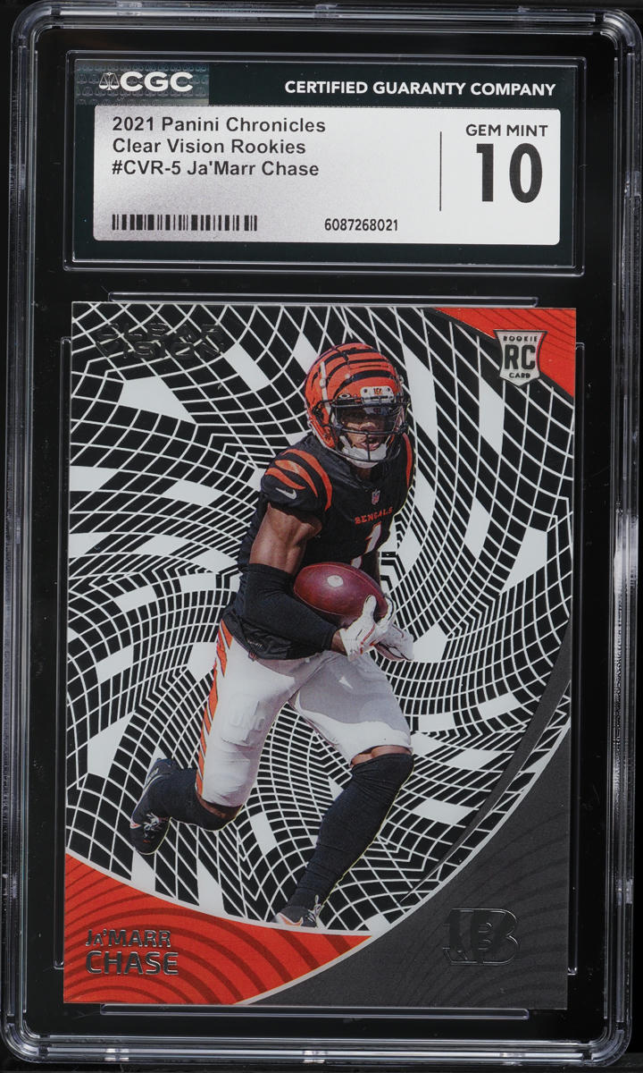 2021 Panini Chronicles Clear Vision Ja'Marr Chase ROOKIE #CVR-5 CGC 10 GEM MINT
