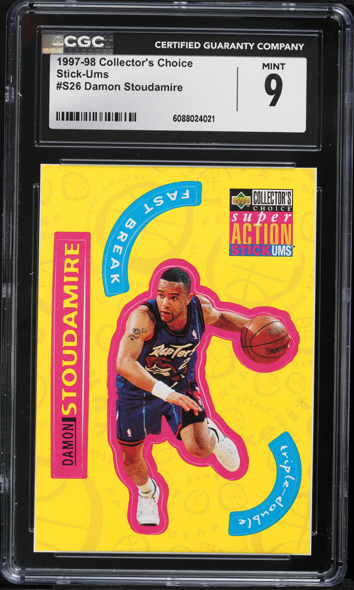 1997 Collector's Choice Stick-Ums Damon Stoudamire #S26 CGC 9 MINT