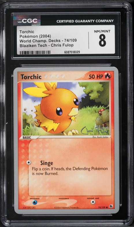 2004 Pokemon World Championships Deck Blaziken Tech Chris Fulop Torchic #74  CGC 8 NM-MT on Fanatics Collect