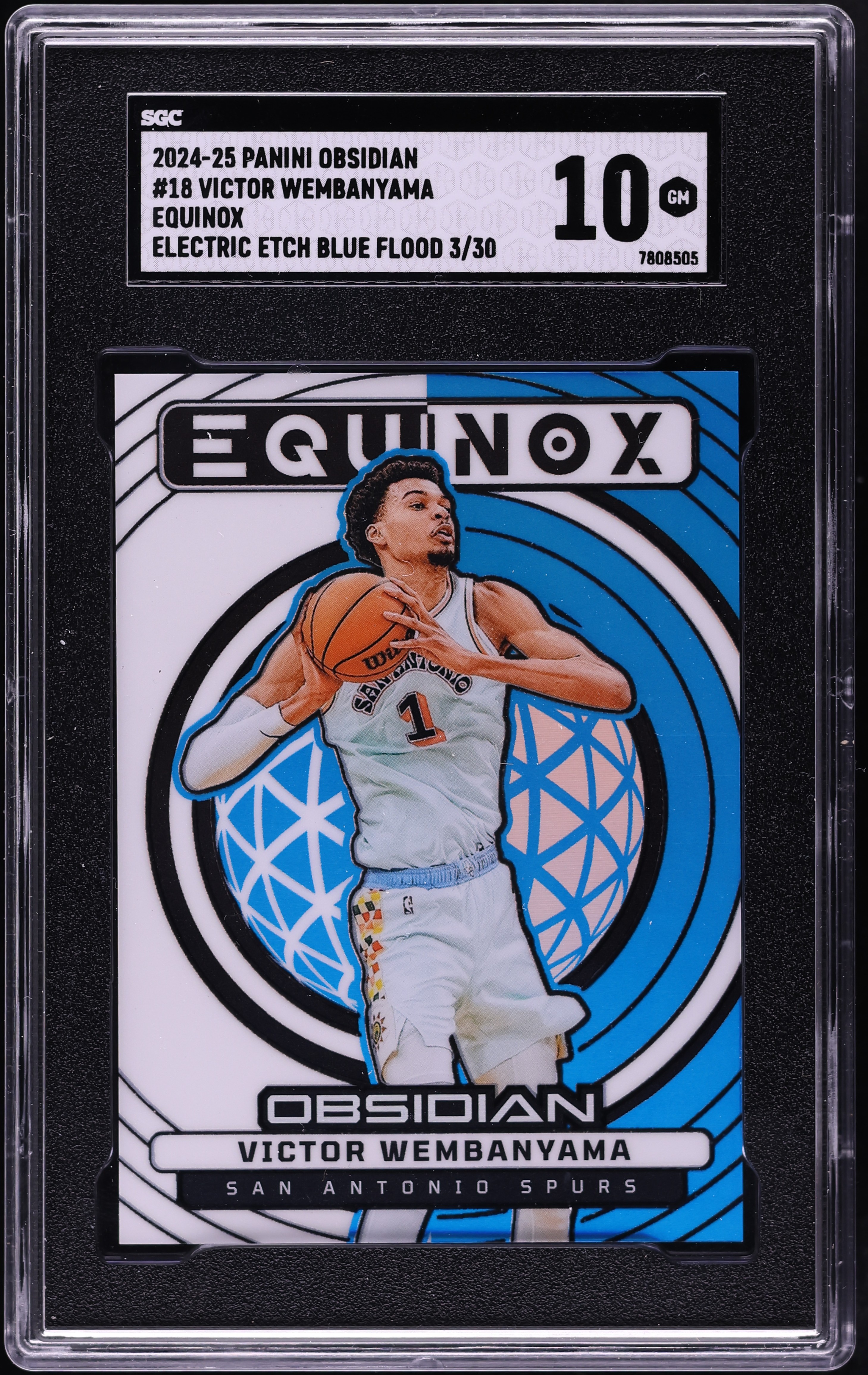 2024 Panini Obsidian Equinox Electric Etch Blue Flood Victor