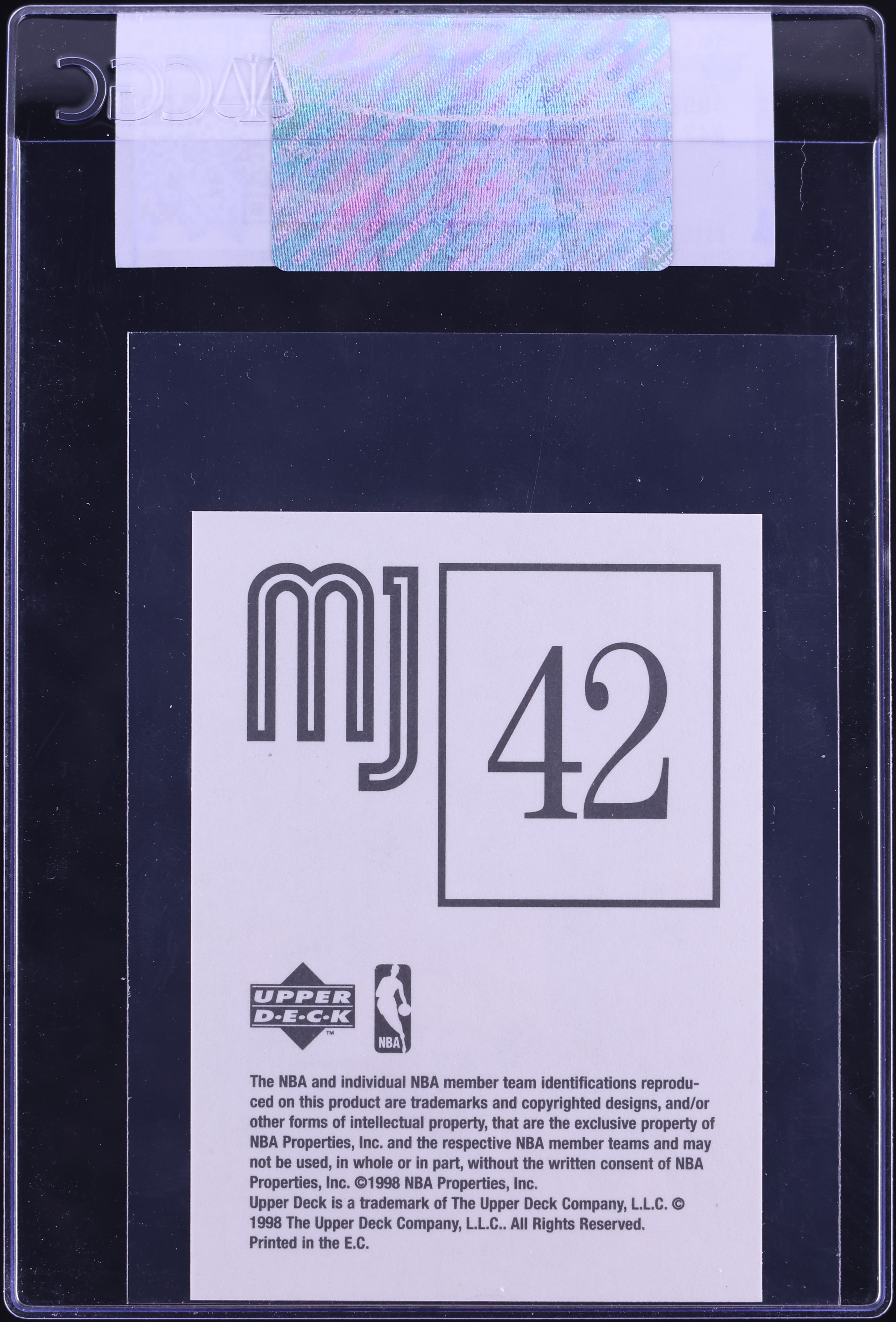 1998 Upper Deck MJ Stickers Michael Jordan #42 CGC AUTH on 