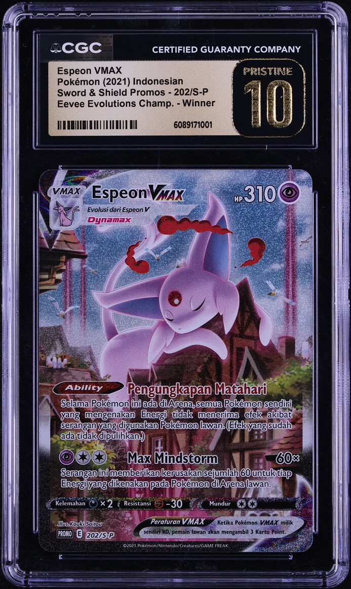 2021 Pokemon Sword & Shield Promo Eevee Evolutions Winner Espeon VMAX #202  CGC 10 PRISTINE on Fanatics Collect