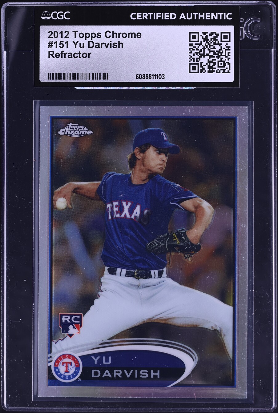 2012 Topps Chrome Refractor Yu Darvish ROOKIE #151 CGC AUTH on