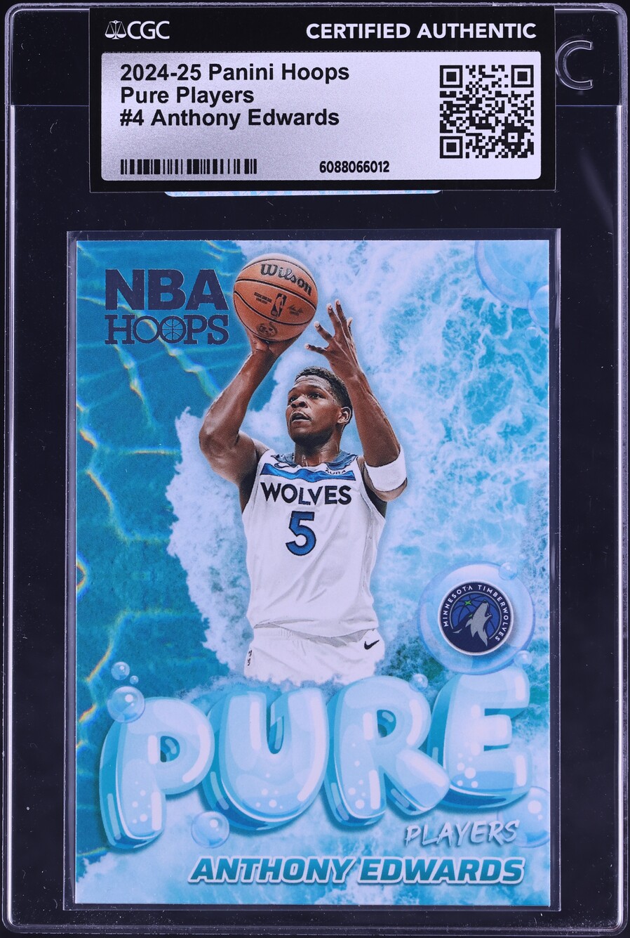 2024 Hoops Pure Players Anthony Edwards #4 CGC AUTH