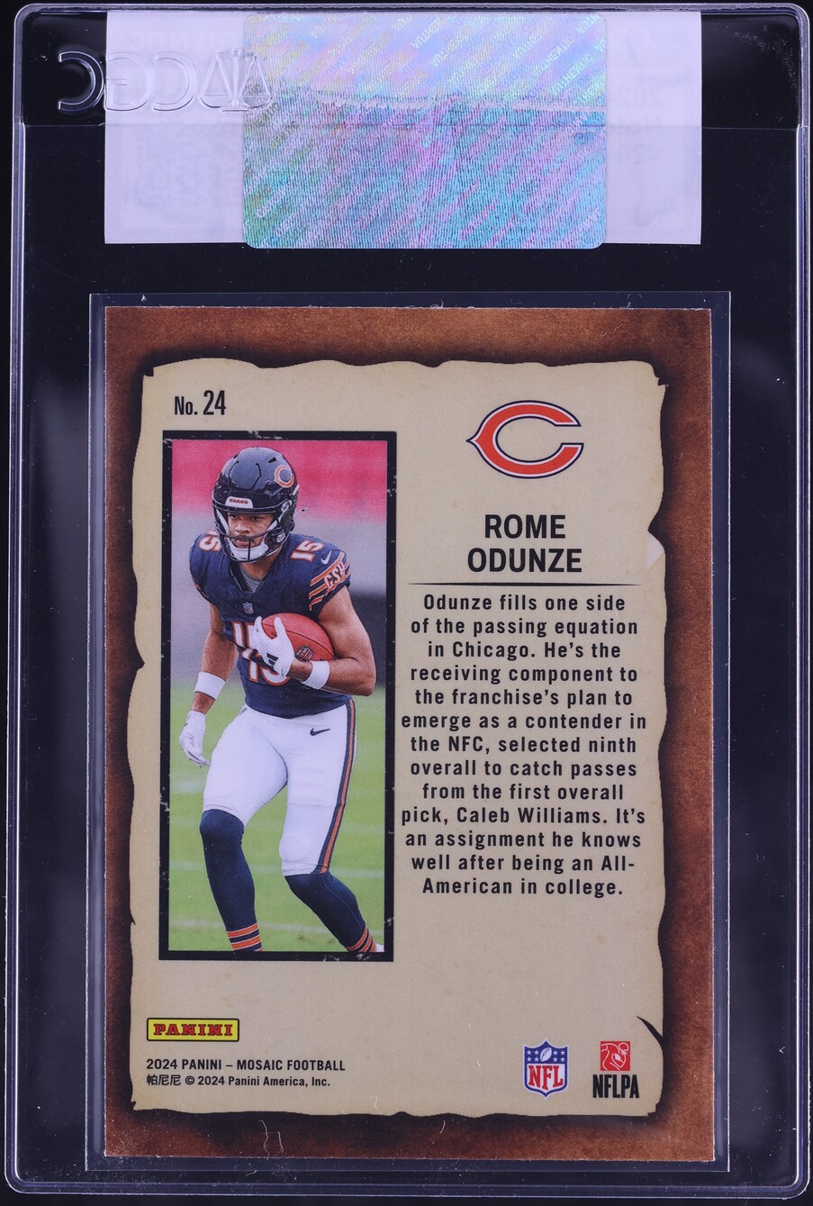 2024 Panini Mosaic Notoriety Rome Odunze ROOKIE #24 CGC AUTH