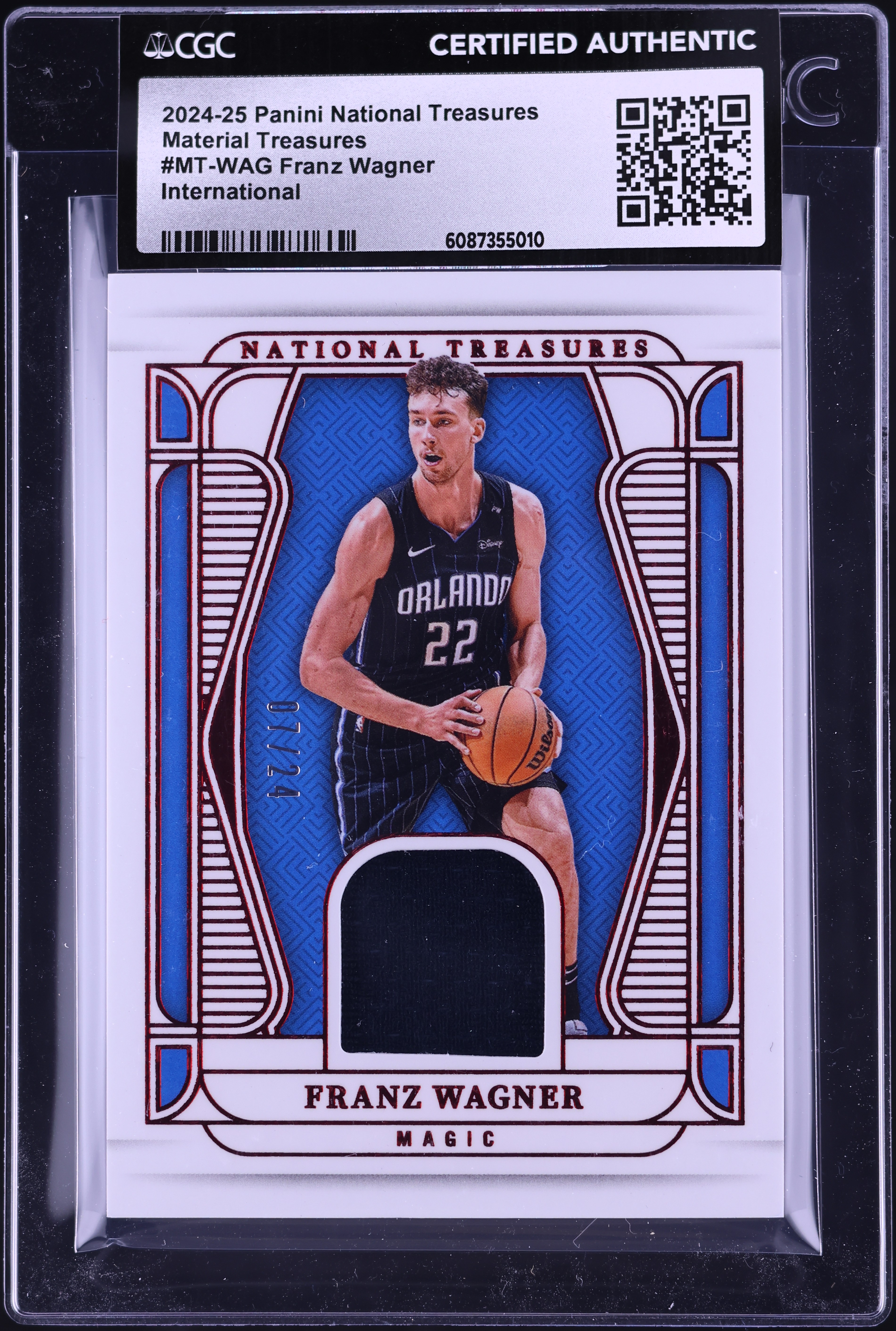 2024 National Treasures International Franz Wagner GAME-USED PATCH