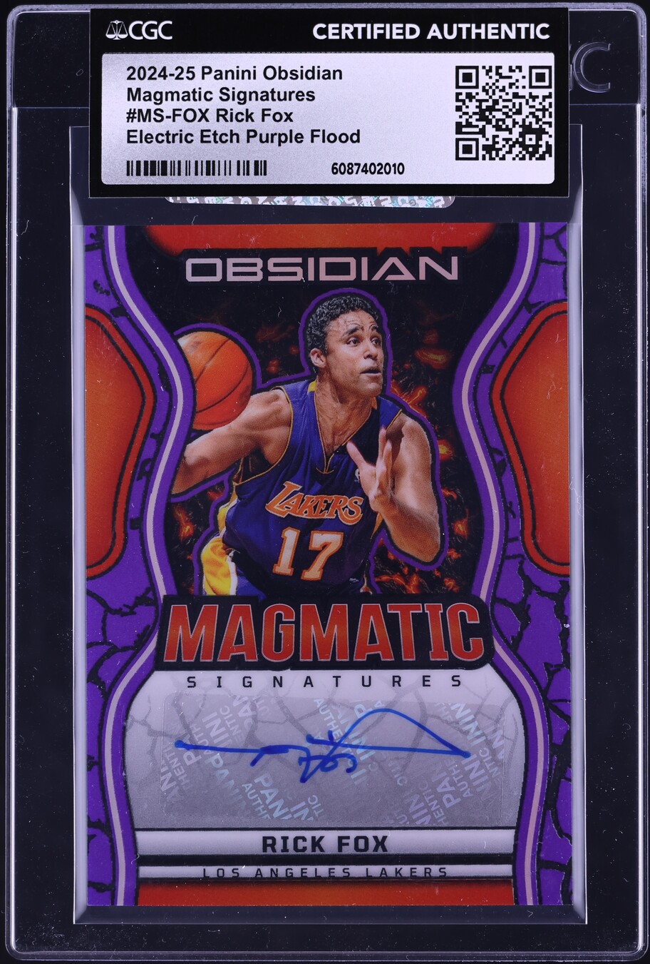 2024 Panini Obsidian Magmatic Electric Etch Purple Flood Rick Fox