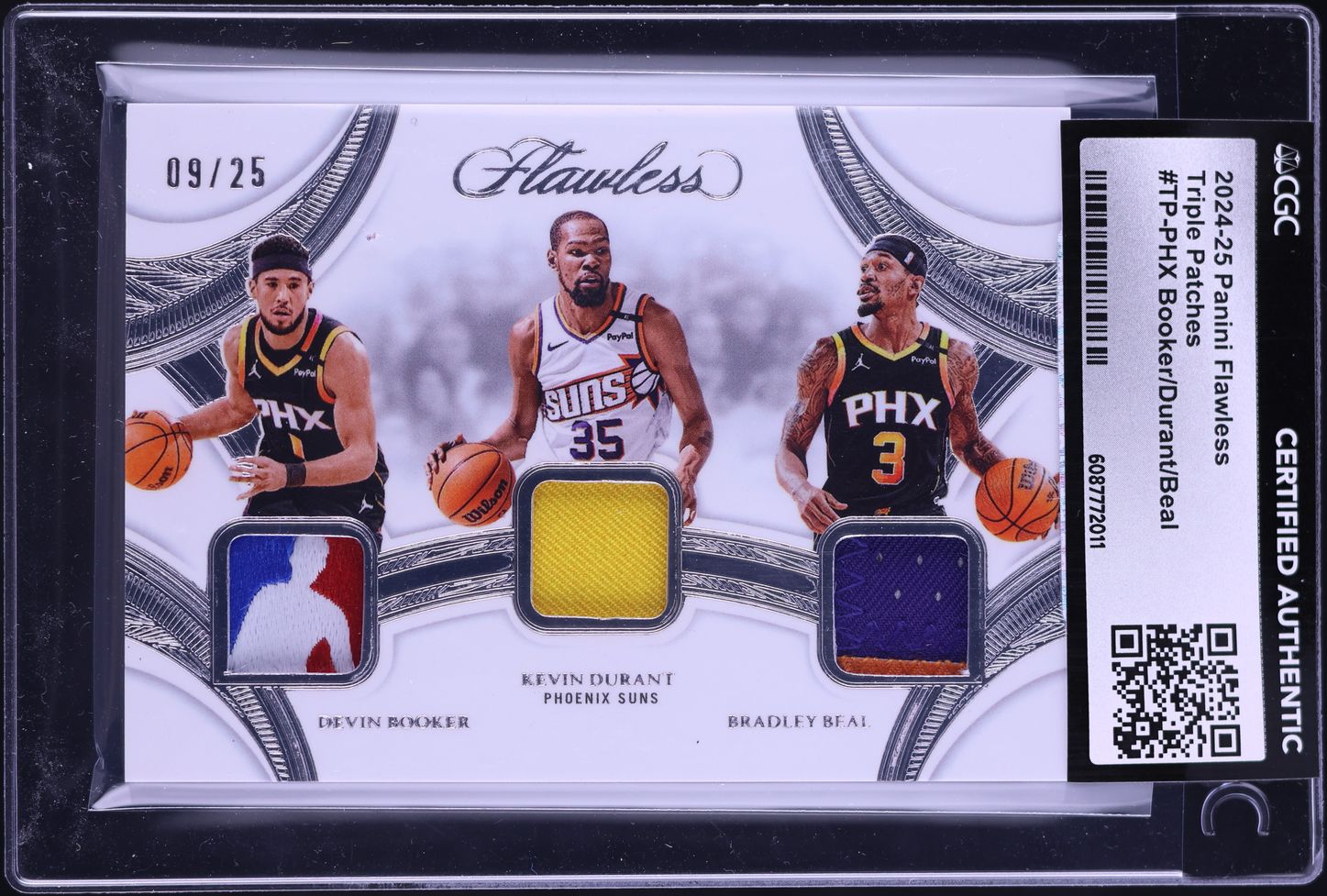 2024 Panini Flawless Triple Booker Durant Beal PATCH /25 #TP-PHX CGC AUTH