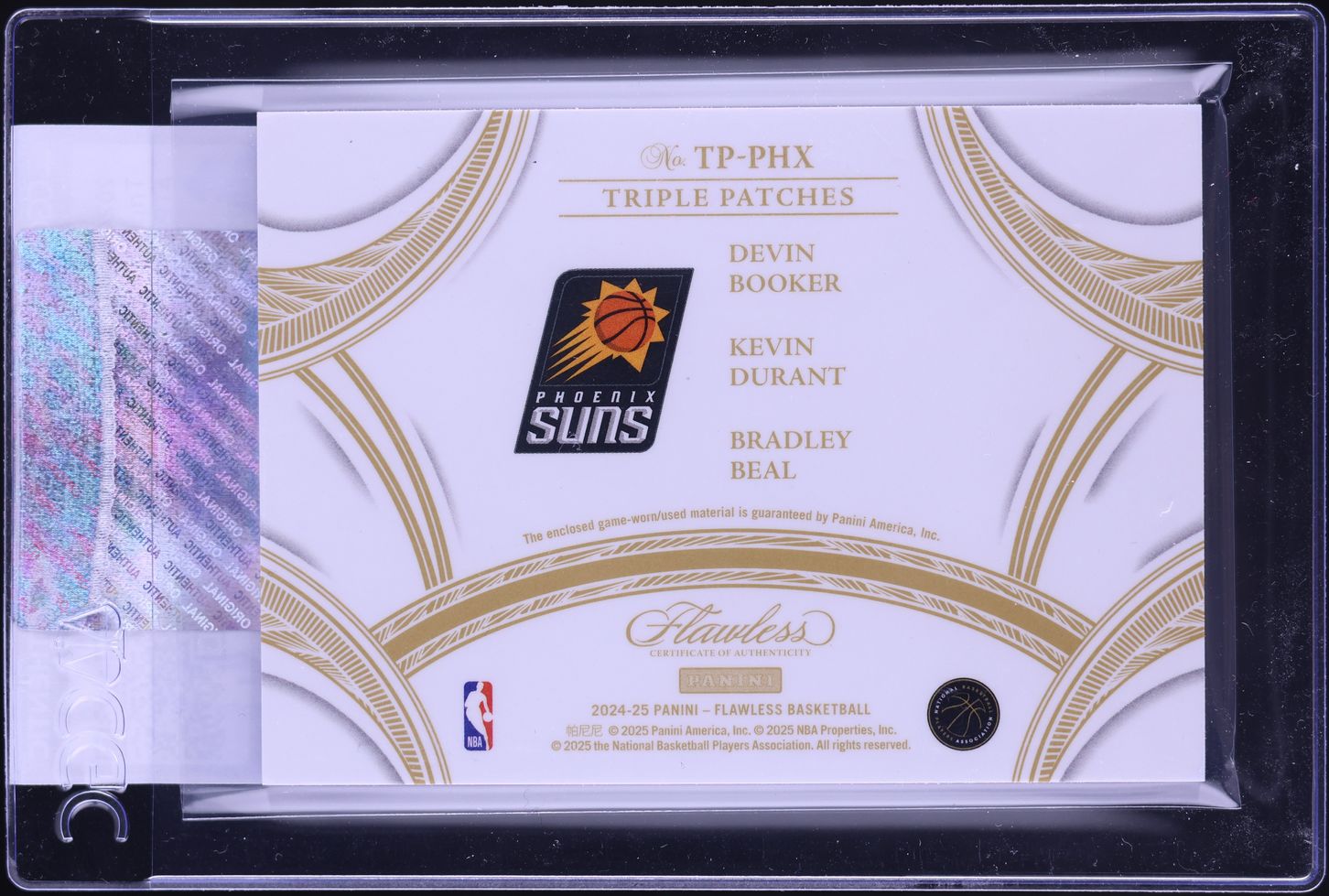 2024 Panini Flawless Triple Booker Durant Beal PATCH /25 #TP-PHX CGC AUTH
