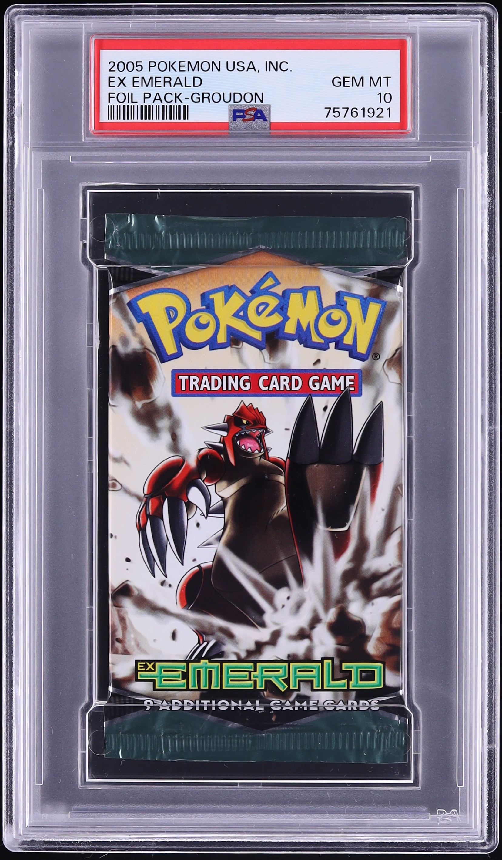 2005 Pokemon EX Emerald Booster Pack Groudon Art PSA 10 GEM MINT