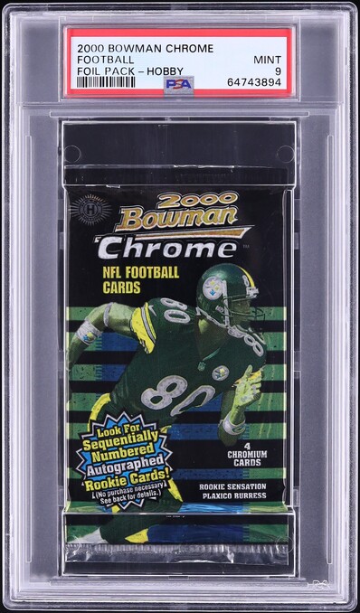 2000 Bowman Chrome NFL Football Foil Hobby Pack PSA 9 MINT Tom Brady RC ?