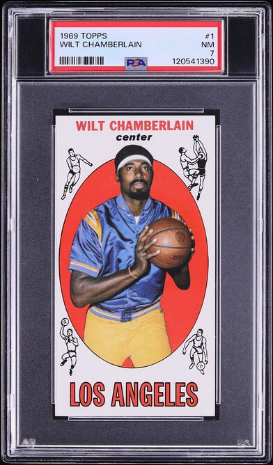 1969 Topps Basketball Wilt Chamberlain #1 PSA 7 NRMT