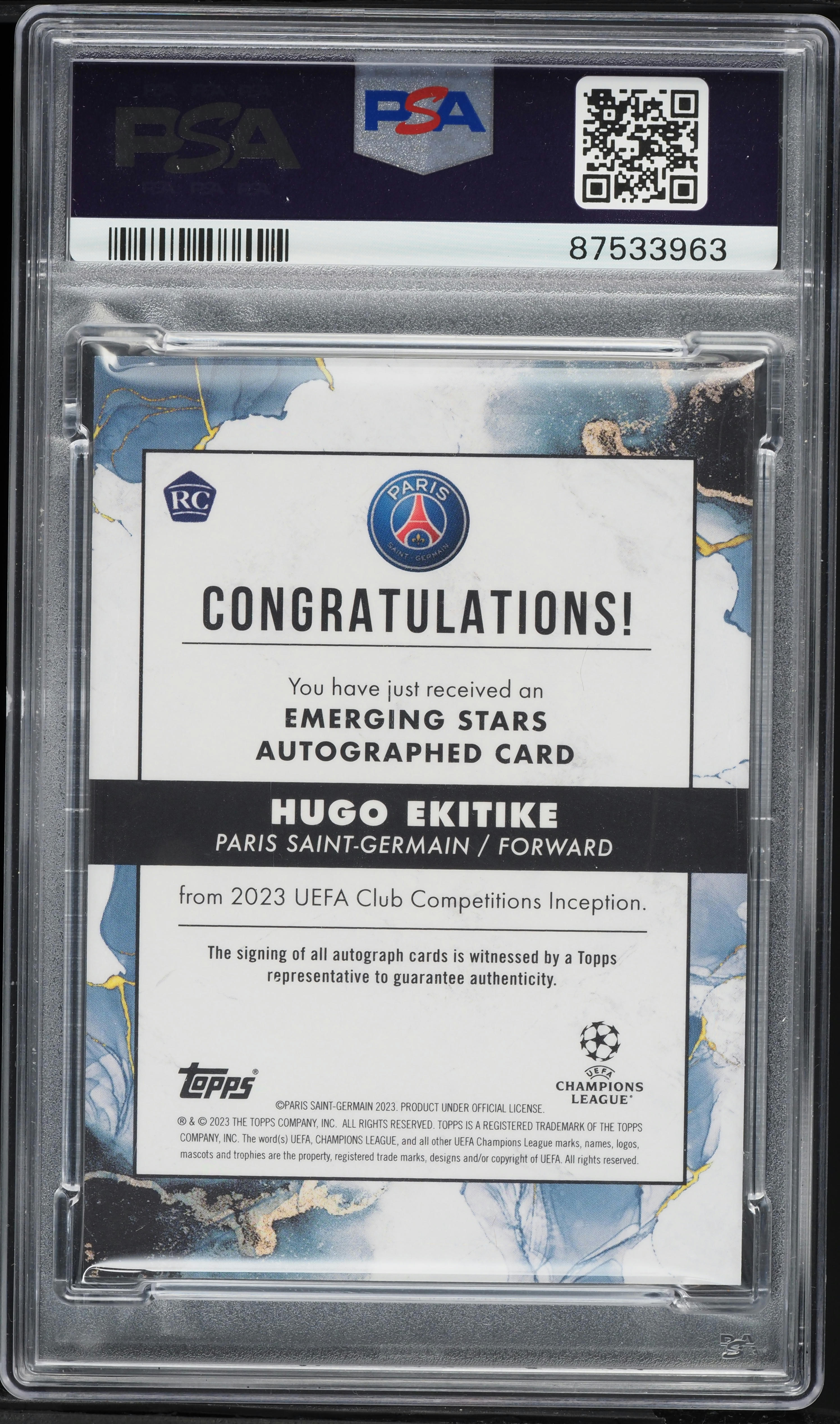 2022 Topps Inception UEFA CC Emerging Stars-Purple Hugo Ekitike