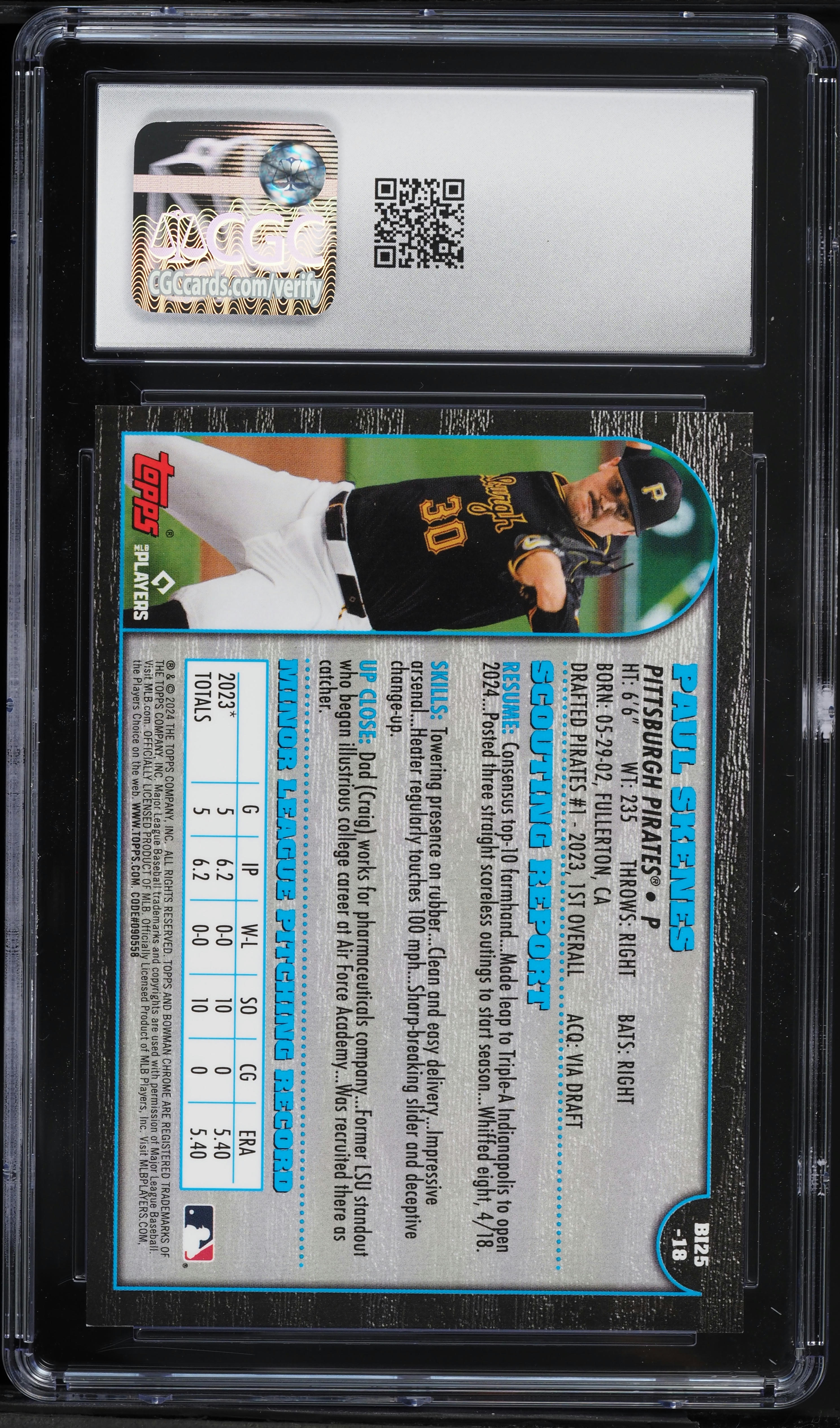 2024 Bowman Chrome 25th Anniversary International Paul Skenes 