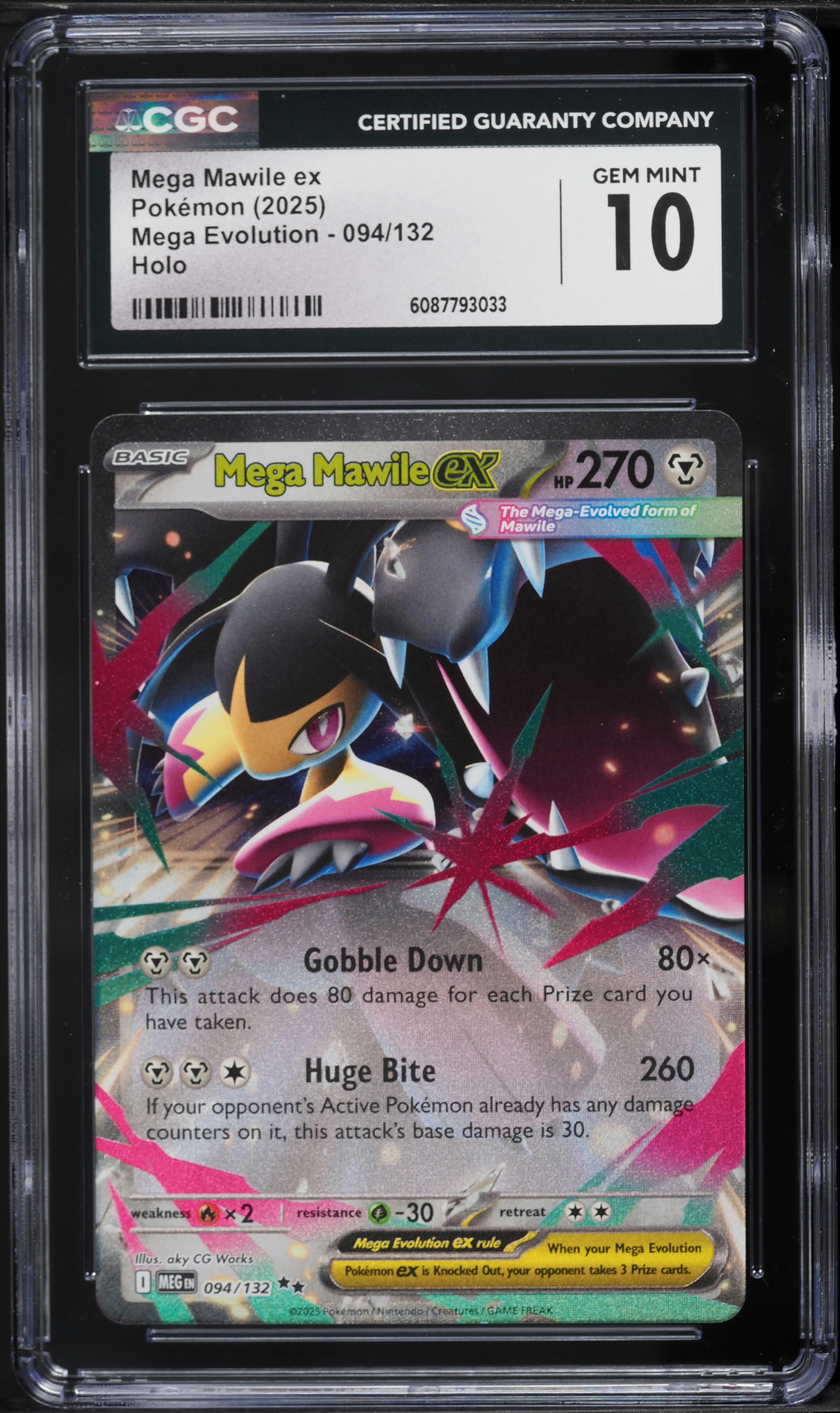2025 Pokemon Mega Evolution Mega Mawile ex #94 CGC 10 GEM MINT on