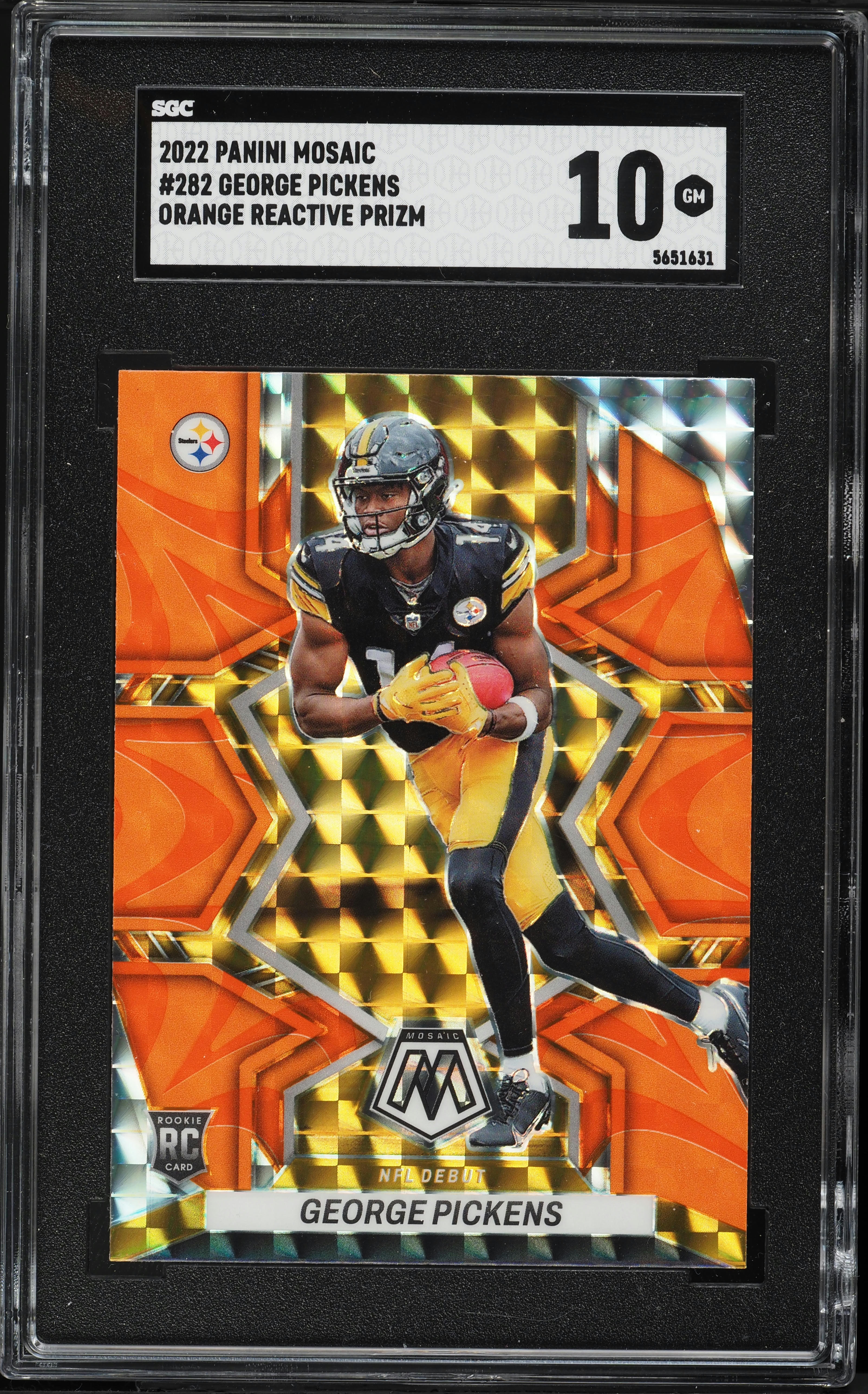 2022 Panini Mosaic Orange Reactive Prizm George Pickens ROOKIE