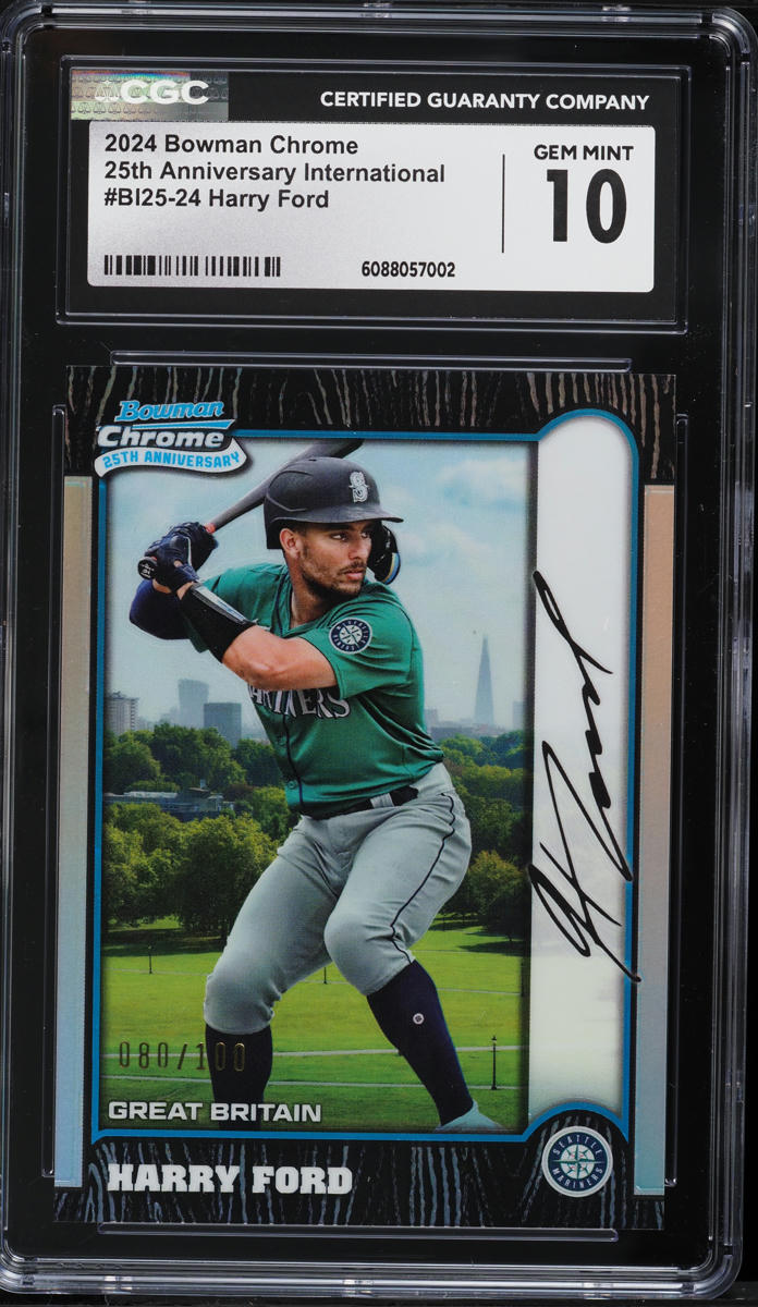 2024 Bowman Chrome 25th Anniversary International Harry Ford PROSPECT /100 #BI25-24 CGC 10 GEM