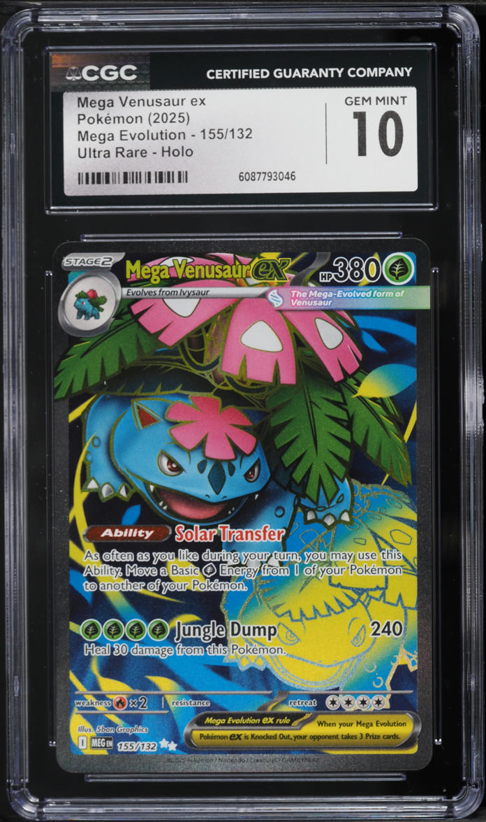 2025 Pokemon Mega Evolution Full Art Mega Venusaur ex #155 CGC 10