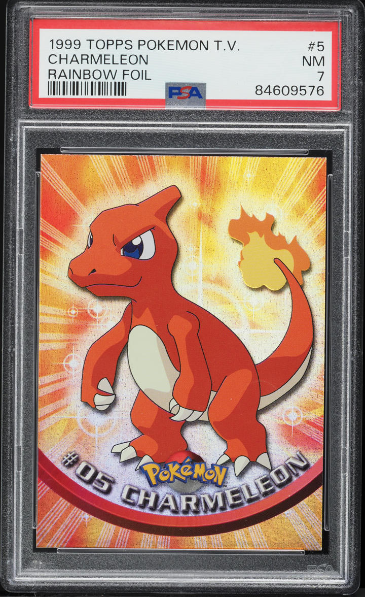 1999 Topps Pokemon TV Rainbow Foil Charmeleon #5 PSA 7 NRMT