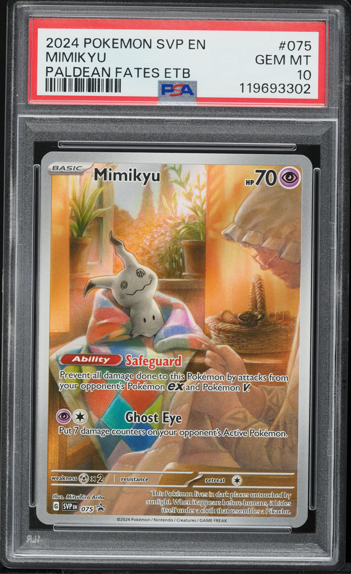 2024 Pokemon Scarlet & Violet Promo Paldean Fates ETB Mimikyu #75 PSA 10 GEM MINT