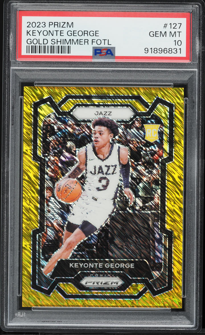 2023 Panini Prizm Gold Shimmer FOTL Keyonte George ROOKIE /10 #127 PSA 10 GEM MINT