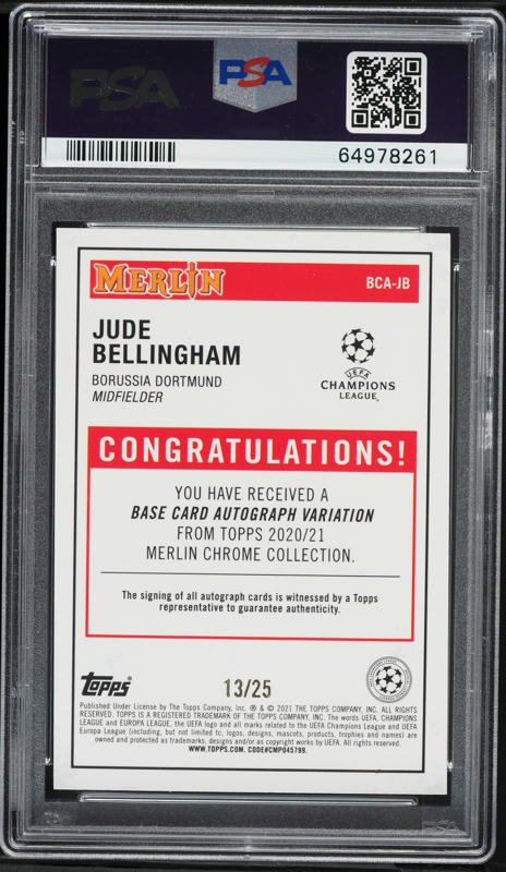 その他 2020 21 topps chrome Bellingham psa9