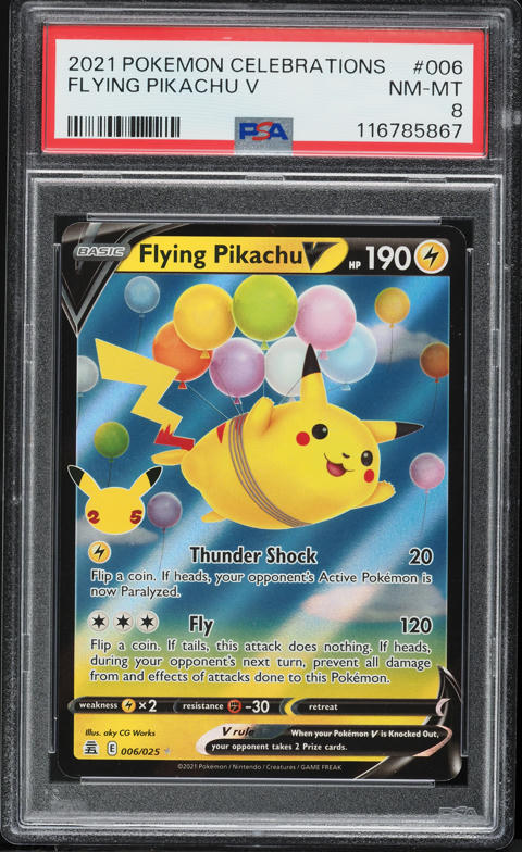 2021 Pokemon Sword & Shield Celebrations Flying Pikachu V #6 PSA 8