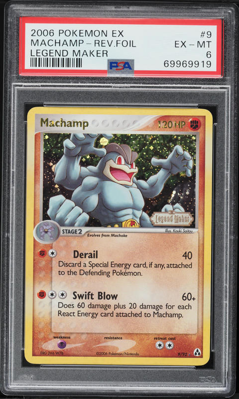 2006 Pokemon EX Legend Maker Reverse Holo Machamp #9 PSA 6 EXMT on Fanatics  Collect