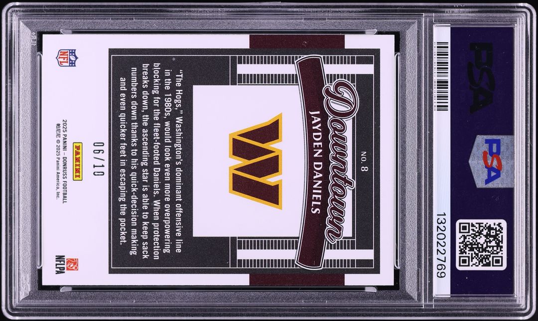 2025 Donruss Downtown! Horizontal Gold Jayden Daniels /10 #8 PSA 10 GEM MINT