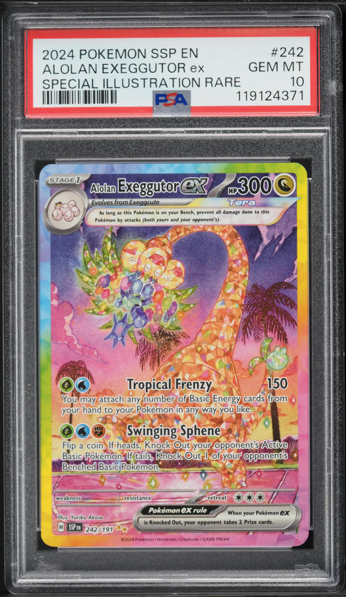 secret rare exeggutor pokemon card {062/193}Team Rocket's (Team Rocket's Mirror) RaritySecret Rare Hit Points180 HP Colorless Alolan Exeggutor GX (Secret) 118/111